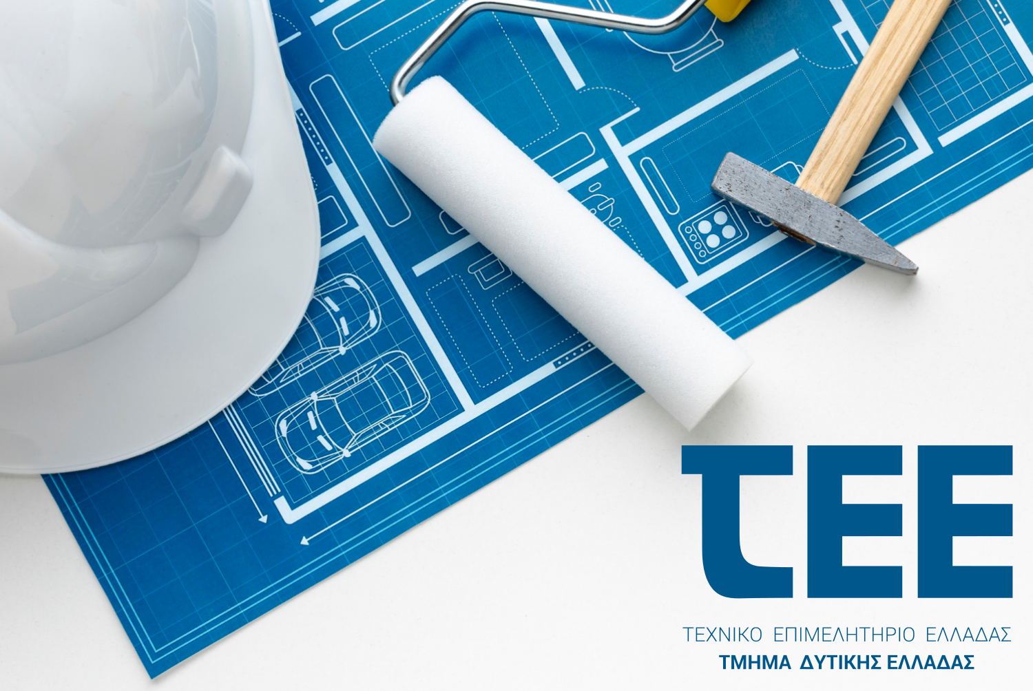 Blue print construction white hat